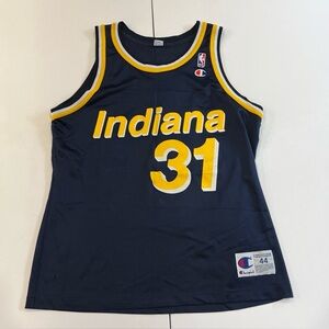 Vintage Reggie Miller Champion Jersey Indiana Pacers Sz 44 Large NBA 90s